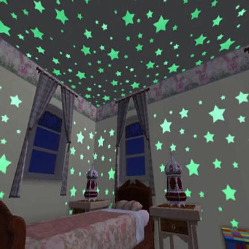 Stickers muraux fluorescents ( 100 pièces) I Shinning Stars™ - Oasis Tendresse